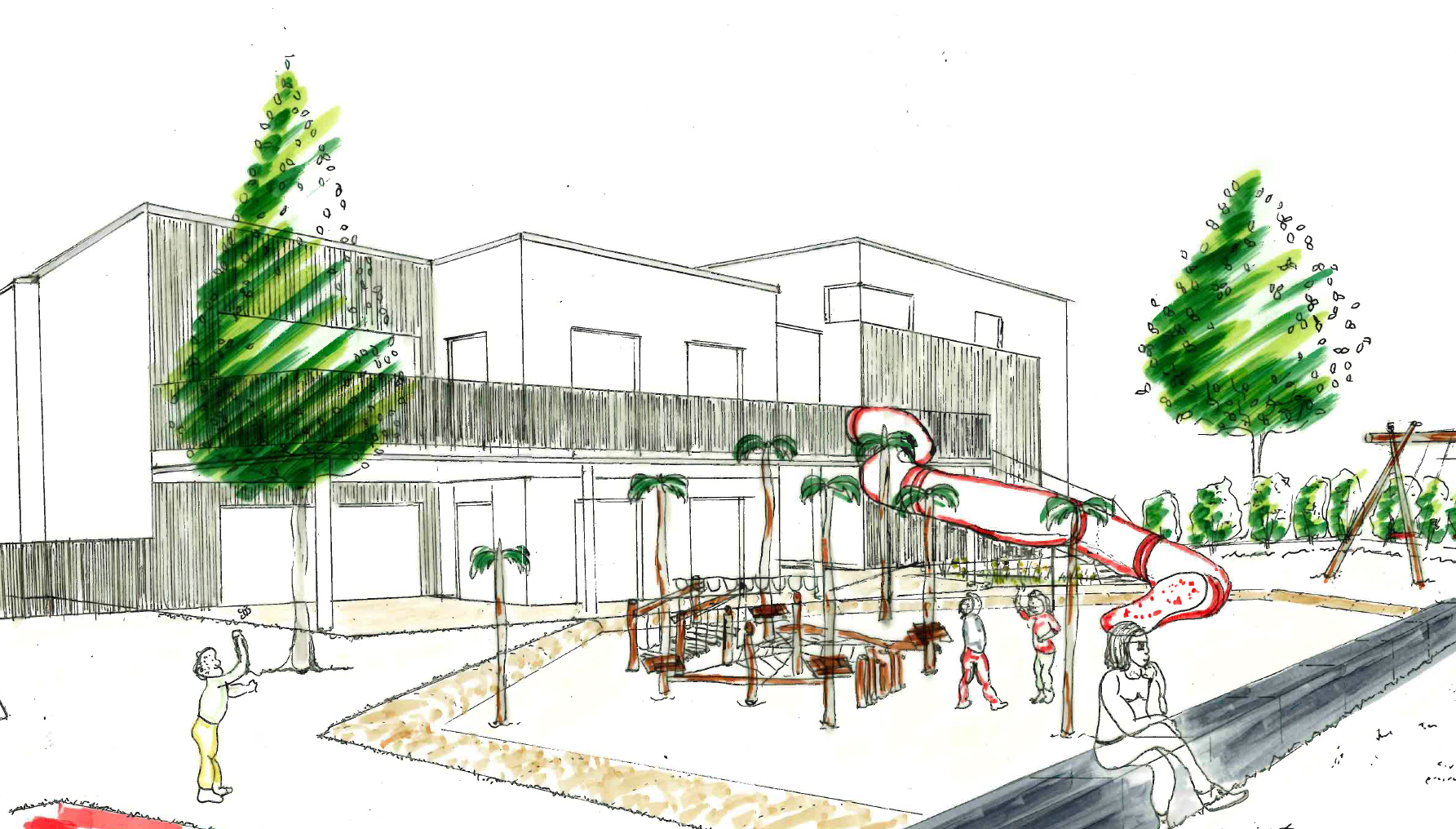 Außengelände am neuen Kindergarten